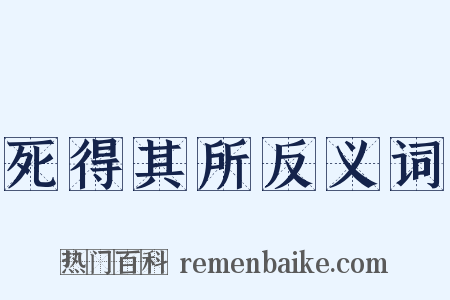 死得其所反义词是什么意思的图片